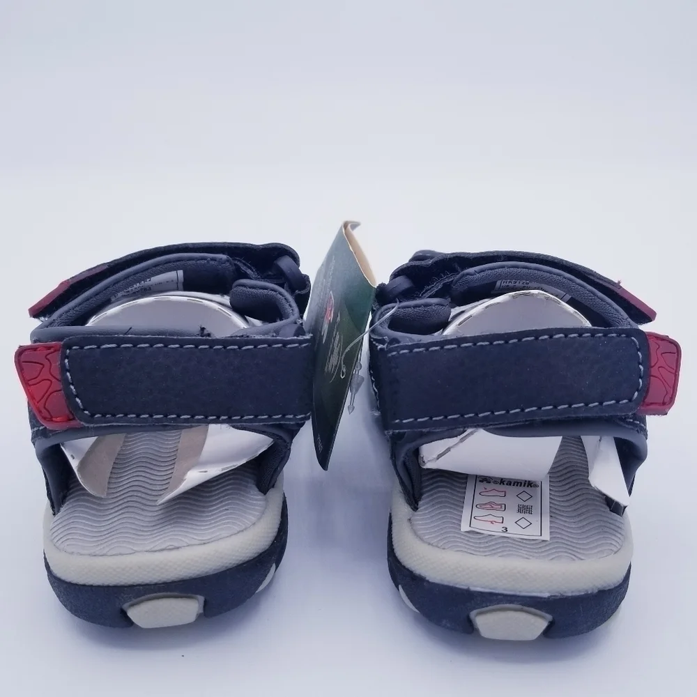 Kamik Lobster2 Black & Red Toddler Sandals size 7 NWT